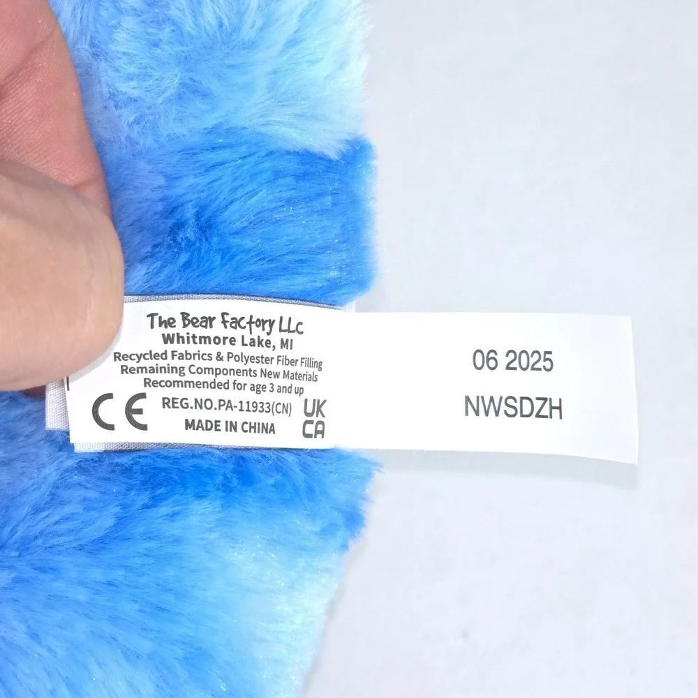 Bear Factory Blue Dragon Gold Wings Spikes Plush Stuffed Animal Toy Fairy Large